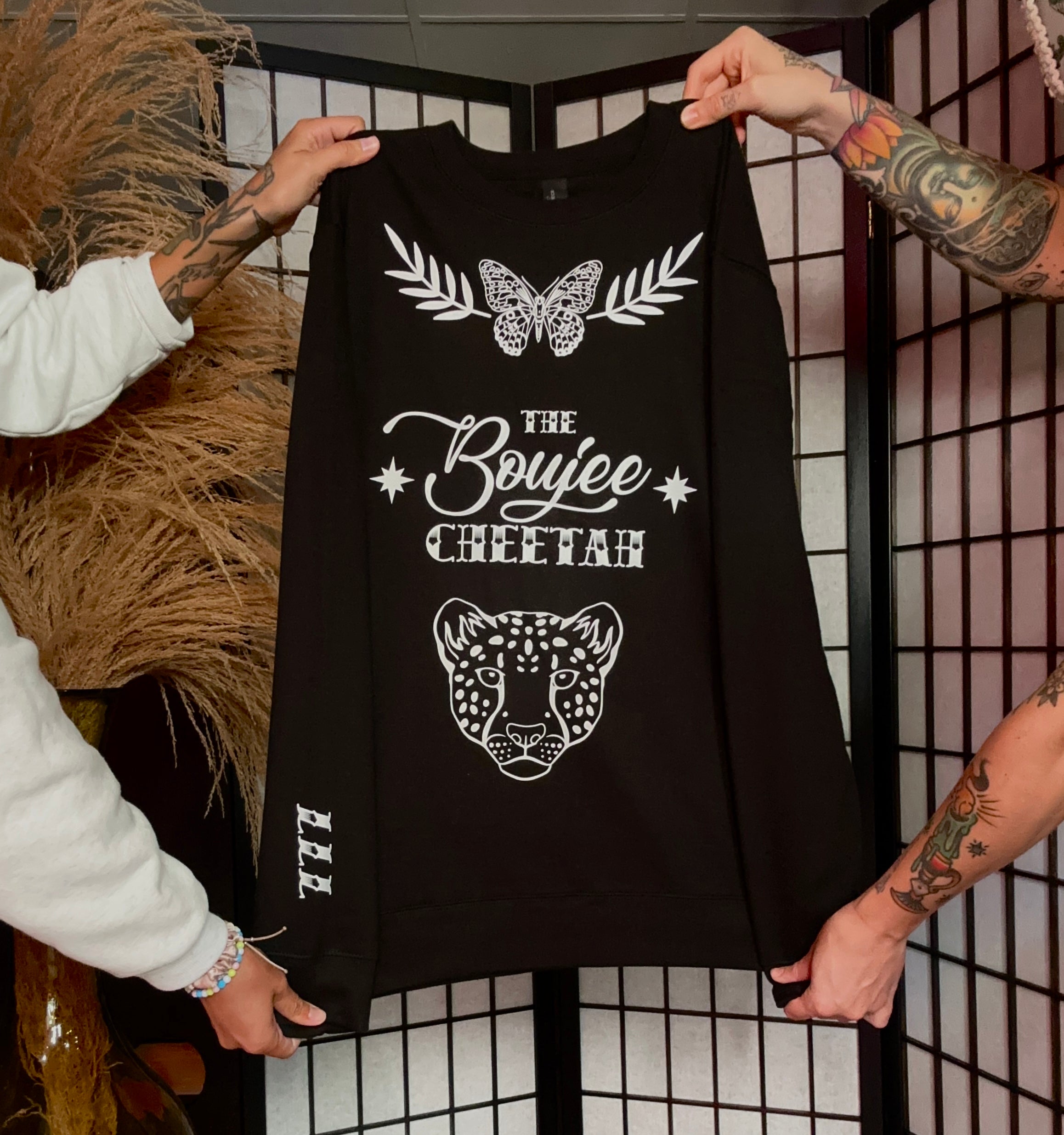 Boujee Cheetah Black Crewneck