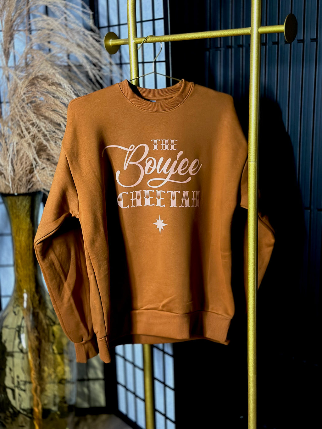 Boujee Flaming Cheetah Tattoo Crewneck